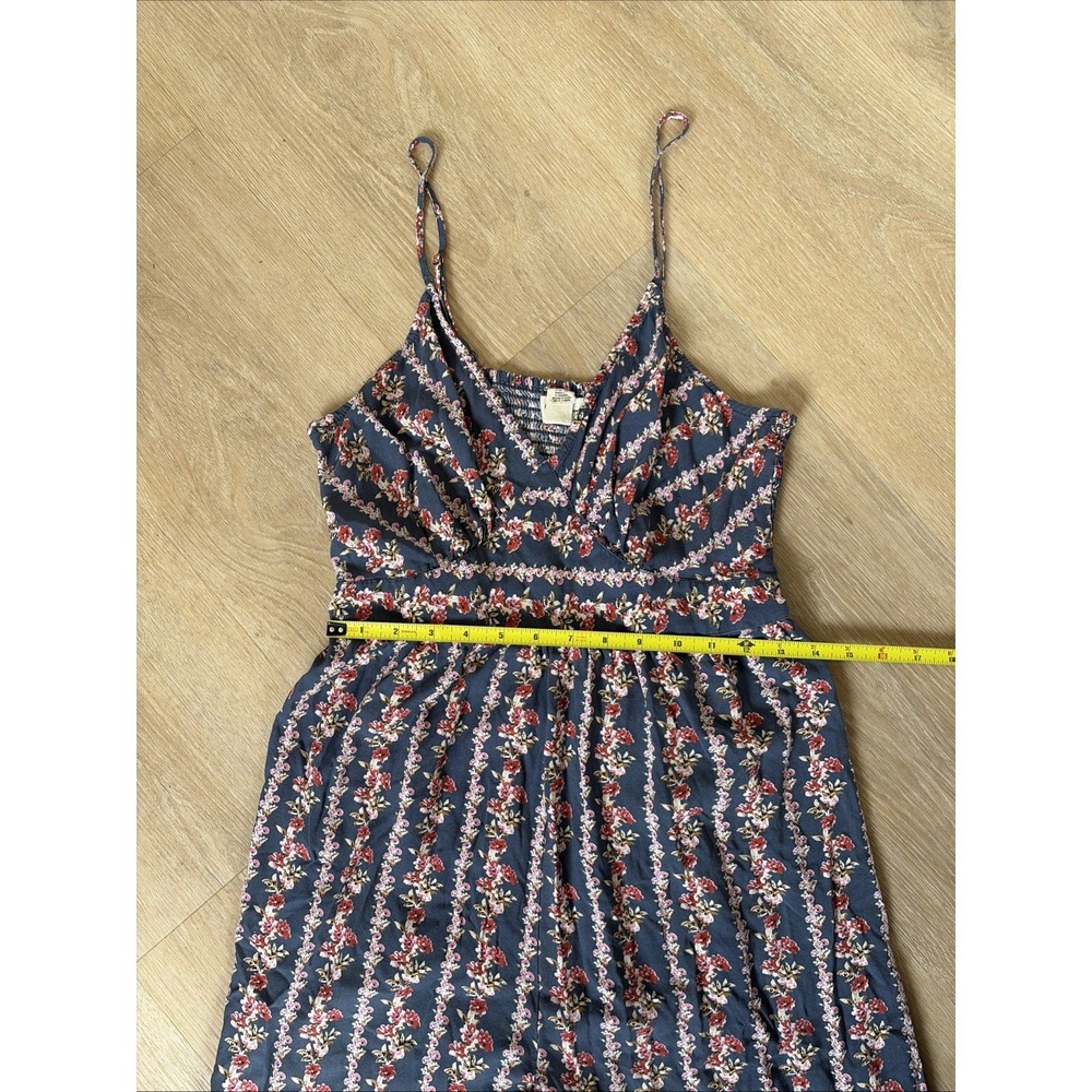 Jessica Simpson Blue Floral Jump Suit Size L Cottagecore Wide Leg Boho - Picture 6 of 9